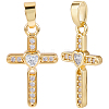 10Pcs Brass Micro Pave Cubic Zirconia Pendants KK-BBC0019-82-1