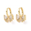 Clear Cubic Zirconia Bowknot Hoop Earrings EJEW-F298-21G-4-1