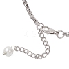 Round Glass Beaded Bib 304 Stainless Steel Rolo Chain Necklaces NJEW-JN05359-02-5