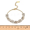 304 Stainless Steel Pave Clear Cubic Zirconia Twisted Chain Bracelets for Women SA-CBAABBA-02G-4