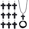 20Pcs Natural Black Agate Pendants Necklace Macking G-UN0001-09B-1