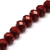 1 Strand Opaque Solid Dark Red Color Crystal Glass Rondelle Beads Strands X-EGLA-F047A-10-2