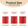 3 Rolls 3 Styles Round Nylon Braided Cord NWIR-TADJ0001-03B-3
