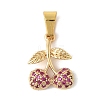 Brass Micro Pave Cubic Zirconia Pendants LS-STAS-V013-05G-1