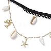 304 Stainless Steel Starfish & Shell & Dolphin Tassel Thigh Leg Chains AJEW-AN00654-3