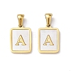 Ion Plating(IP) 304 Stainless Steel Pave Shell Pendants X-STAS-G327-01G-A-1