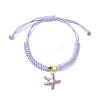 Starfish Shape Alloy Enamel Pendant Bracelets BJEW-JB09883-01-1