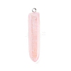 Electroplated Natural Quartz Pendants G-P315-B01-08P-1