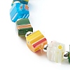 Handmade Millefiori Lampwork Beads Stretch Bracelet for Teen Girl Women Gift BJEW-JB06847-04-4