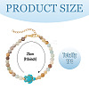 Ocean Dyed Synthetic Turquoise Turtle & Natural Flower Amazonite Round Beaded Anklets AJEW-TA00062-3
