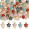 50Pcs 5 Colors Zinc Alloy Enamel Connector Charms ENAM-YW0009-01-1