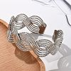 Electrophoresis Iron Cuff Bangles for Women BJEW-M057-02P-5