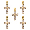 5Pcs Brass Micro Pave Clear Cubic Zirconia Pendant ZIRC-SZ0002-16-1