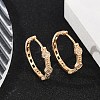 Brass Micro Pave Clear Cubic Zirconia Hoop Earrings EJEW-K300-02G-3