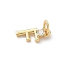 Brass Pave Clear Cubic Zirconia Charms KK-A273-01G-F-2