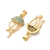 Brass Micro Pave Sky Blue Cubic Zirconia Pendants CU-CBADD64-12G-2