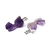 Natural Amethyst Pendants G-T144-11E-2