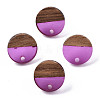 Resin & Walnut Wood Stud Earring Findings MAK-N032-008A-A02-1