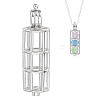 1Pc 925 Sterling Silver Column Bead Cage Pendants STER-BC0003-94-1