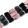 Natural Rhodonite & Eagle Eye & Obsidian Beads Strands G-N358-02A-03-2