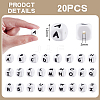 20Pcs White Cube Letter Silicone Beads 12x12x12mm Square Dice Alphabet Beads with 2mm Hole Spacer Loose Letter Beads for Bracelet Necklace Jewelry Making JX432S-2
