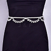 Alloy Crystal Rhinestone Teardrop with Plastic Imitation Pearl Beaded Double Layer Waist Belly Chains for Women FS-WG13B7D-01-1