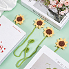 4Pcs Woolen Yarn Crochet Plant Bookmarks AJEW-CP0007-93-4