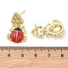 Ladybug Brass Micro Pave Cubic Zirconia Dangle Stud Earrings for Women EJEW-A167-17G-5