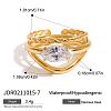 3Pcs 316 Surgical Stainless Steel with Clear Cubic Zirconia Finger Rings for Women FS-WG7760B-09-1