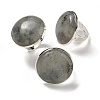 Natural Labradorite Round Adjustable Rings RJEW-K371-09S-15-1