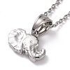 Non-Tarnish 304 Stainless Steel Elephant Pendant Necklace for Women STAS-E154-26P-3