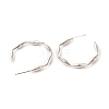 Brass Screw Textured C-shape Stud Earrings EJEW-A066-02P-2