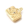Brass Micro Pave Clear Cubic Zirconia Pendants KK-C096-16A-G-2