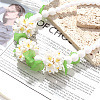 Flower Acrylic Round Graduated Beaded Bib Necklaces with Alloy End Chains FS-WGF8012-01-5