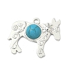 304 Stainless Steel with Dyed Synthetic Turquoise Pendants STAS-G374-05S-03-1