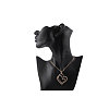 Double Heart Real 18K Rose Gold Plated Tin Alloy Pendant Necklaces NJEW-AA00064-37G-4