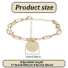 ANATTASOUL 1Pc Brass Paperclip & Satellite Chains Double Layer Multi-strand Bracelet with Initial Letter A Charms for Women BJEW-AN0001-01-2