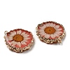 Inner Dried Flower Resin Pendants RESI-P028-02KCG-04-3