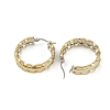 PVD Vacuum Plating 201 Stainless Steel Two Tone Twist Hoop Earrings for Women EJEW-F345-22GP-2