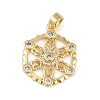 Brass Micro Pave Clear Cubic Zirconia Pendant ZIRC-M001-10G-1