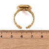 Hollow Flower 304 Stainless Steel Cuff Ring Components STAS-P454-03D-G-3
