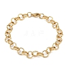 Fashionable 304 Stainless Steel Engraved Bubbles Cable Chain Bracelets STAS-A028-B087G-1