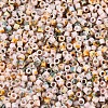 Spray Painted Picasso Cylinder Glass Seed Beads GLAA-T028-12A-05-2