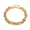 304 Stainless Steel Byzantine Chain Bracelets for Women Men BJEW-H643-09G-4