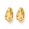 Brass Micro Pave Clear Cubic Zirconia Hoop Earrings for Women EJEW-K286-01G-1