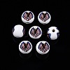 Independence Day Theme Printed Wooden Beads WOOD-D006-08-3