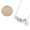 Natural Aquamarine Chip & Constellation Pendant Necklaces NJEW-JN05084-12-3