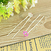 Bridal Party Wedding Decorative Hair Accessories Silver Color Iron Rhinestone Flower Hair Forks For Lady PHAR-S171-04-1