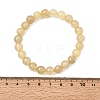 Natural Gold Rutilated Quartz(Dyed & Heated) Round Beaded Stretch Bracelets for Women GG-CBA3F02-05-5