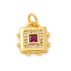 Brass Micro Pave Cubic Zirconia Charms KK-U033-02M-2